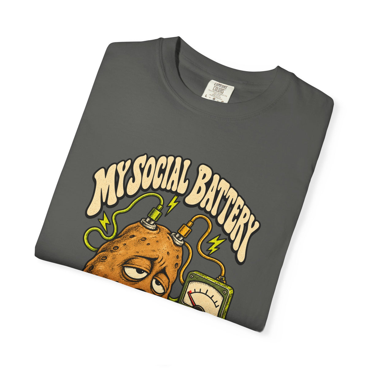 My Social Battery Is a Potato — Garment-Dyed Tee