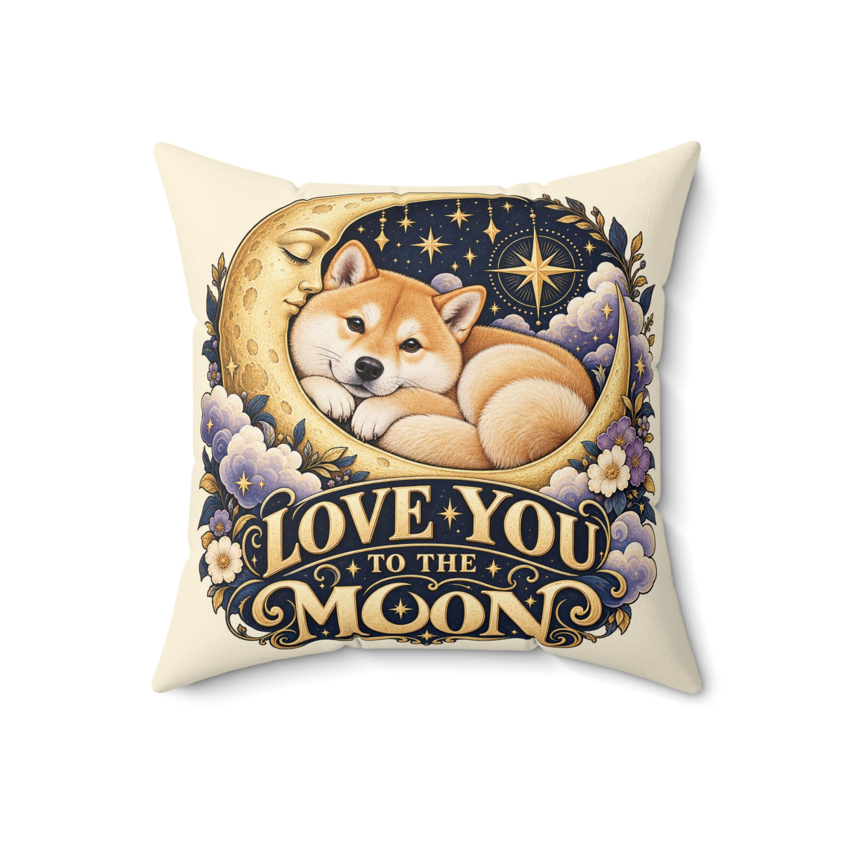 Love You to the Moon — Custom Pet Portrait Portrait Pillow