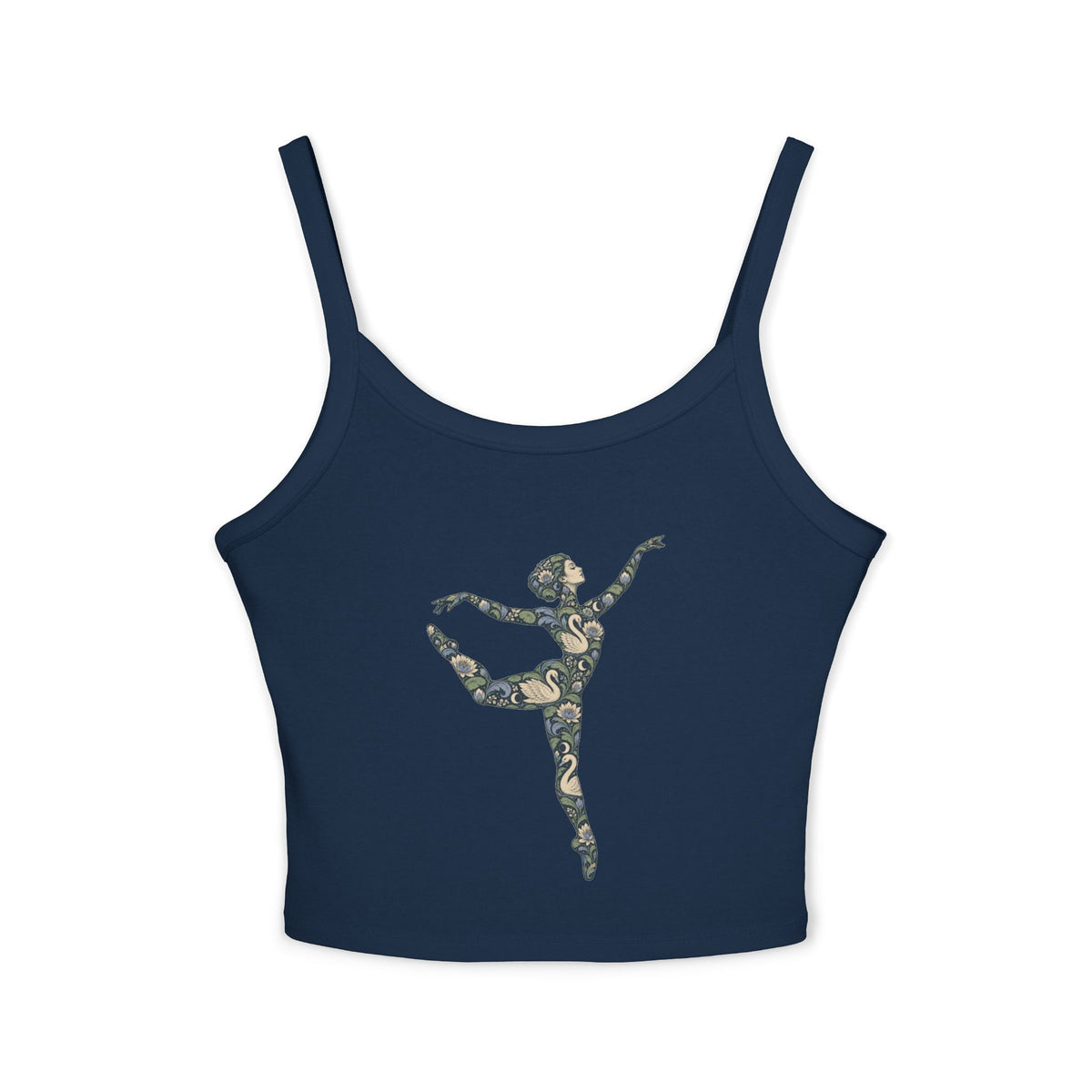 Moonlit Swan Muse — Fitted Strap Cami