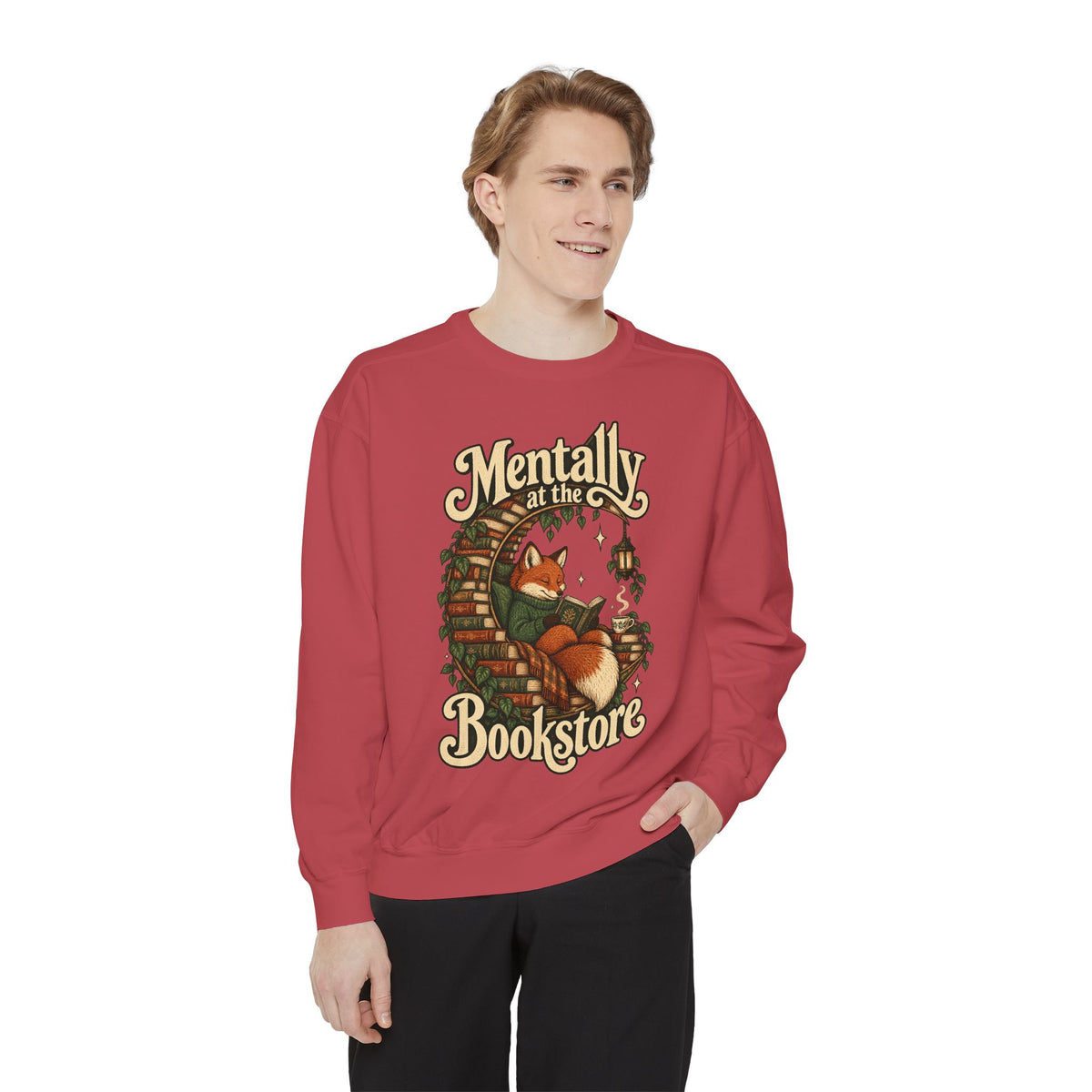 Mentally at the Bookstore — Garment-Dyed Crewneck
