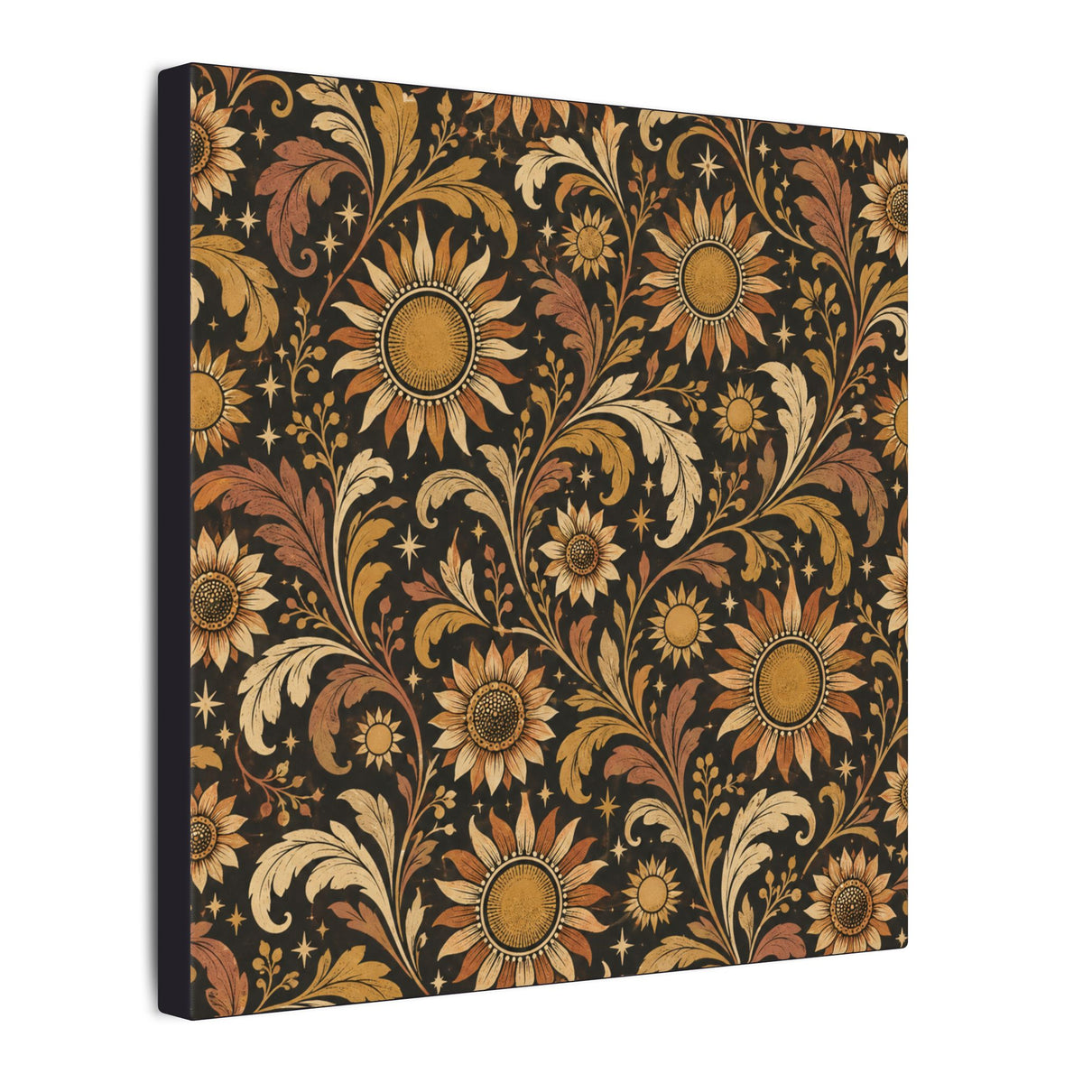 Solar Scroll Pattern — Matte Stretched Canvas