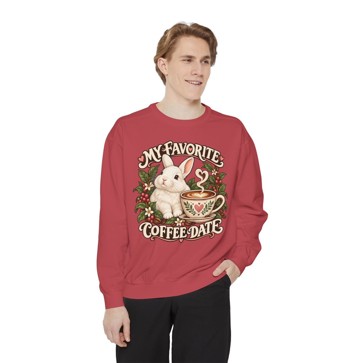 Coffee Companion — Custom Pet Portrait Crewneck