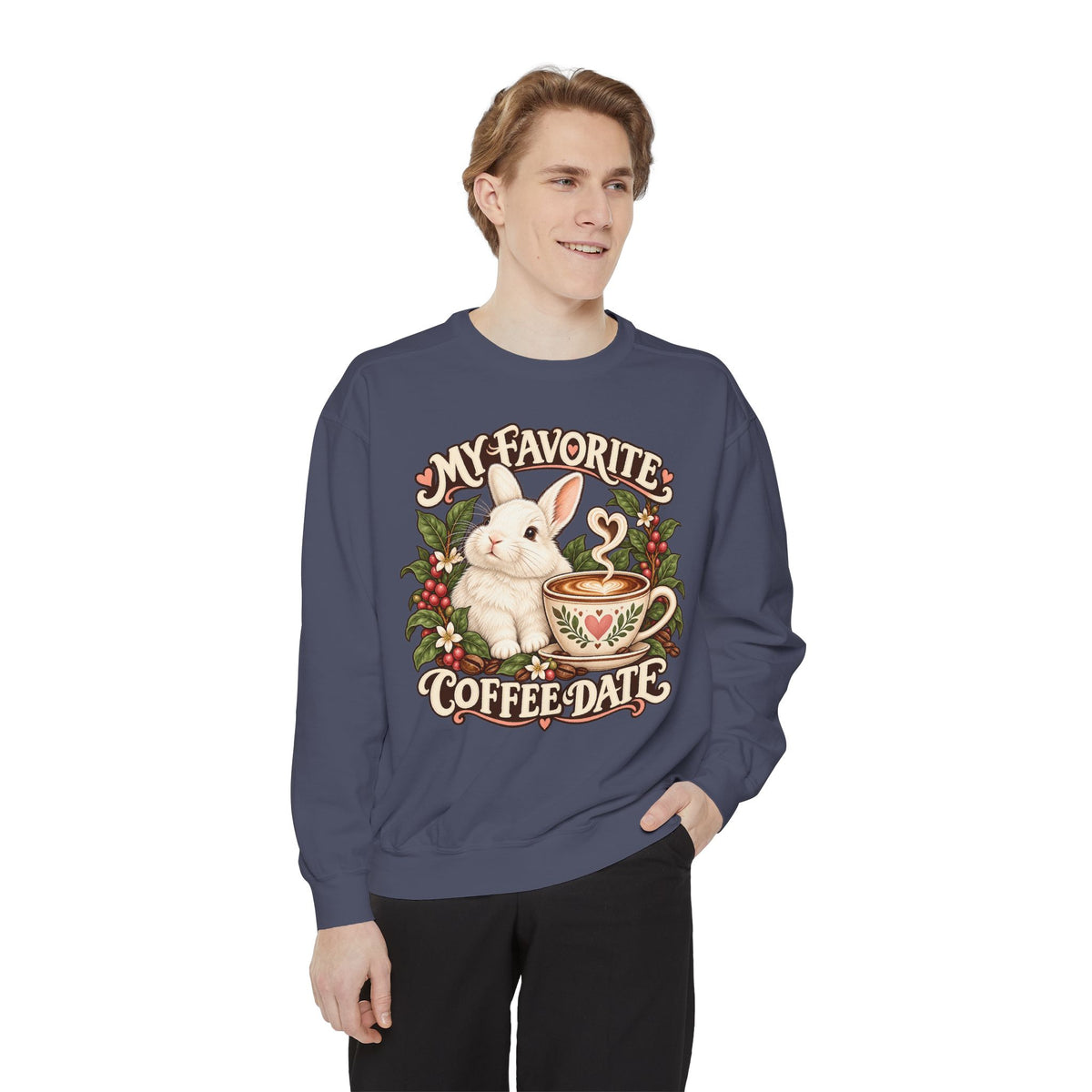 Coffee Companion — Custom Pet Portrait Crewneck