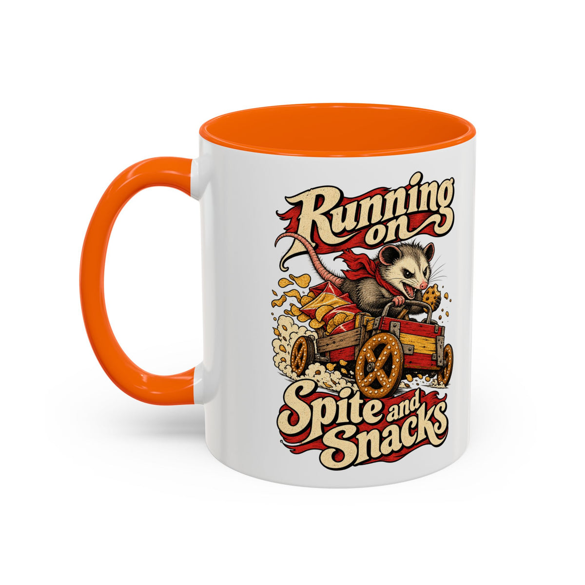 Running on Spite and Snacks — Accent Mug