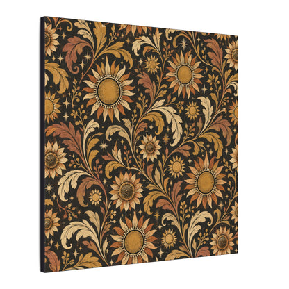 Solar Scroll Pattern — Matte Stretched Canvas