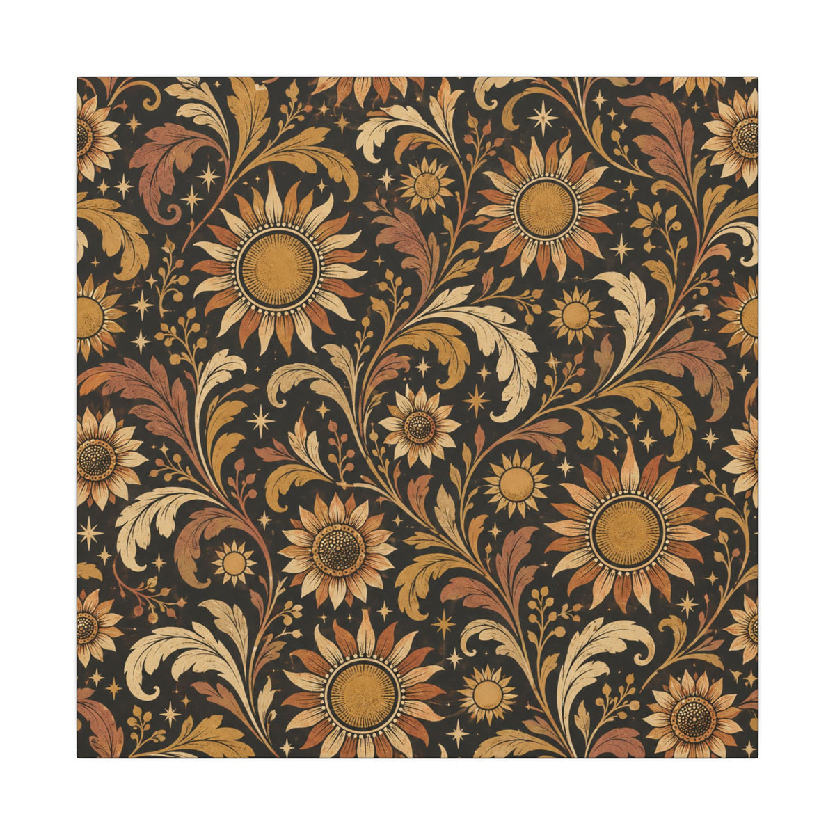 Solar Scroll Pattern — Matte Stretched Canvas
