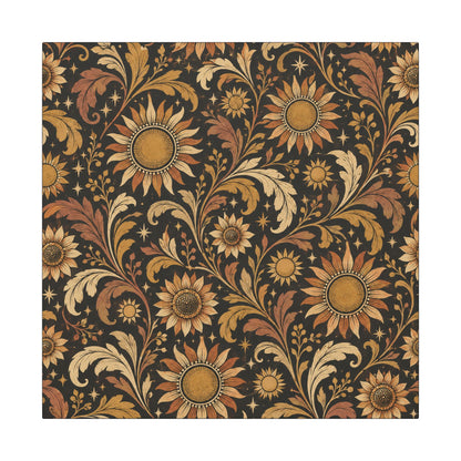 Solar Scroll Pattern — Matte Stretched Canvas