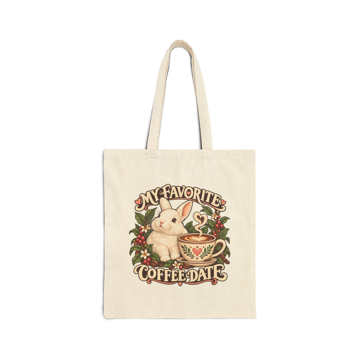 Coffee Companion — Custom Pet Portrait Canvas Tote