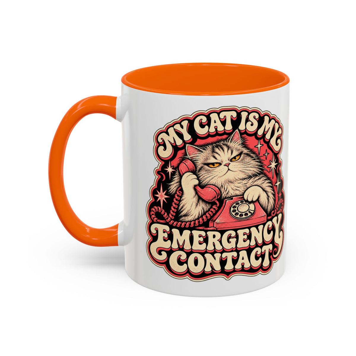 My Cat Is My Emergency Contact — Accent Mug
