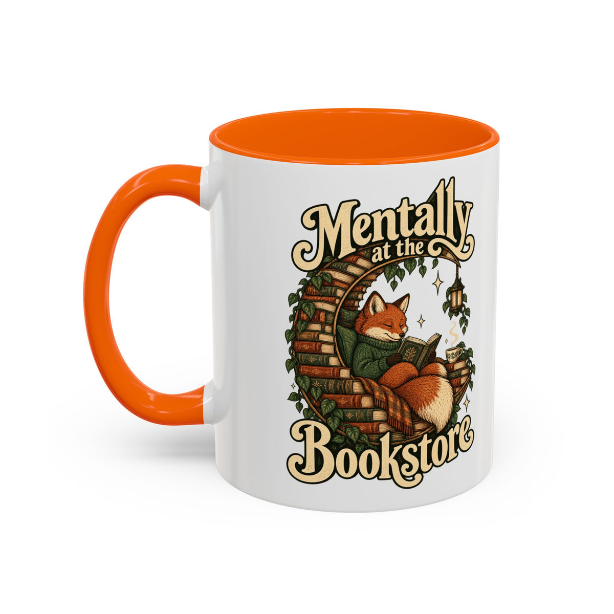 Mentally at the Bookstore — Accent Mug
