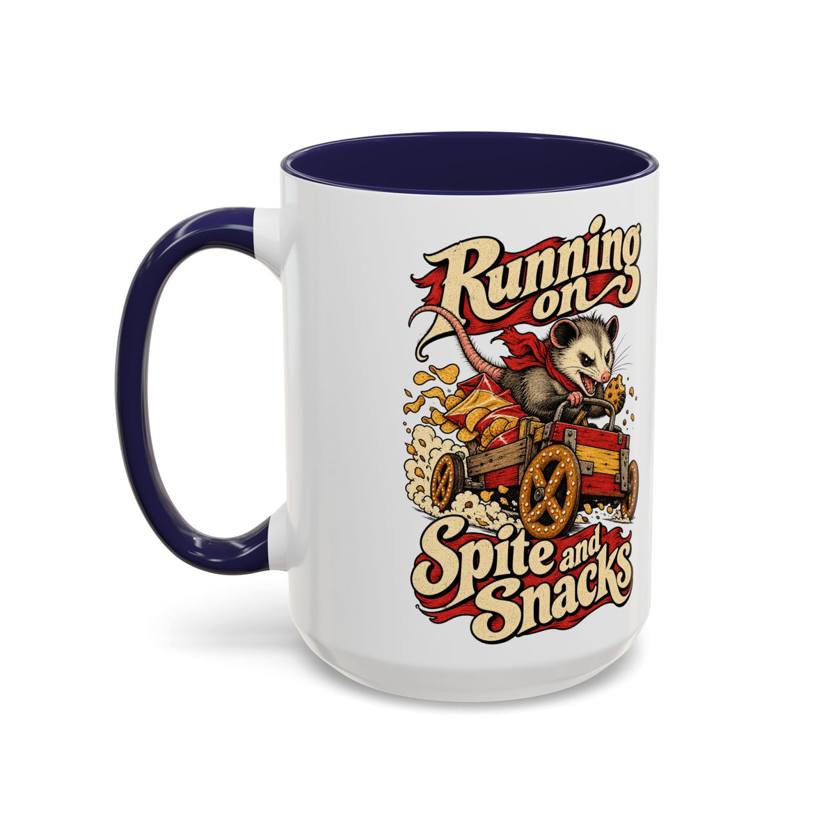 Running on Spite and Snacks — Accent Mug