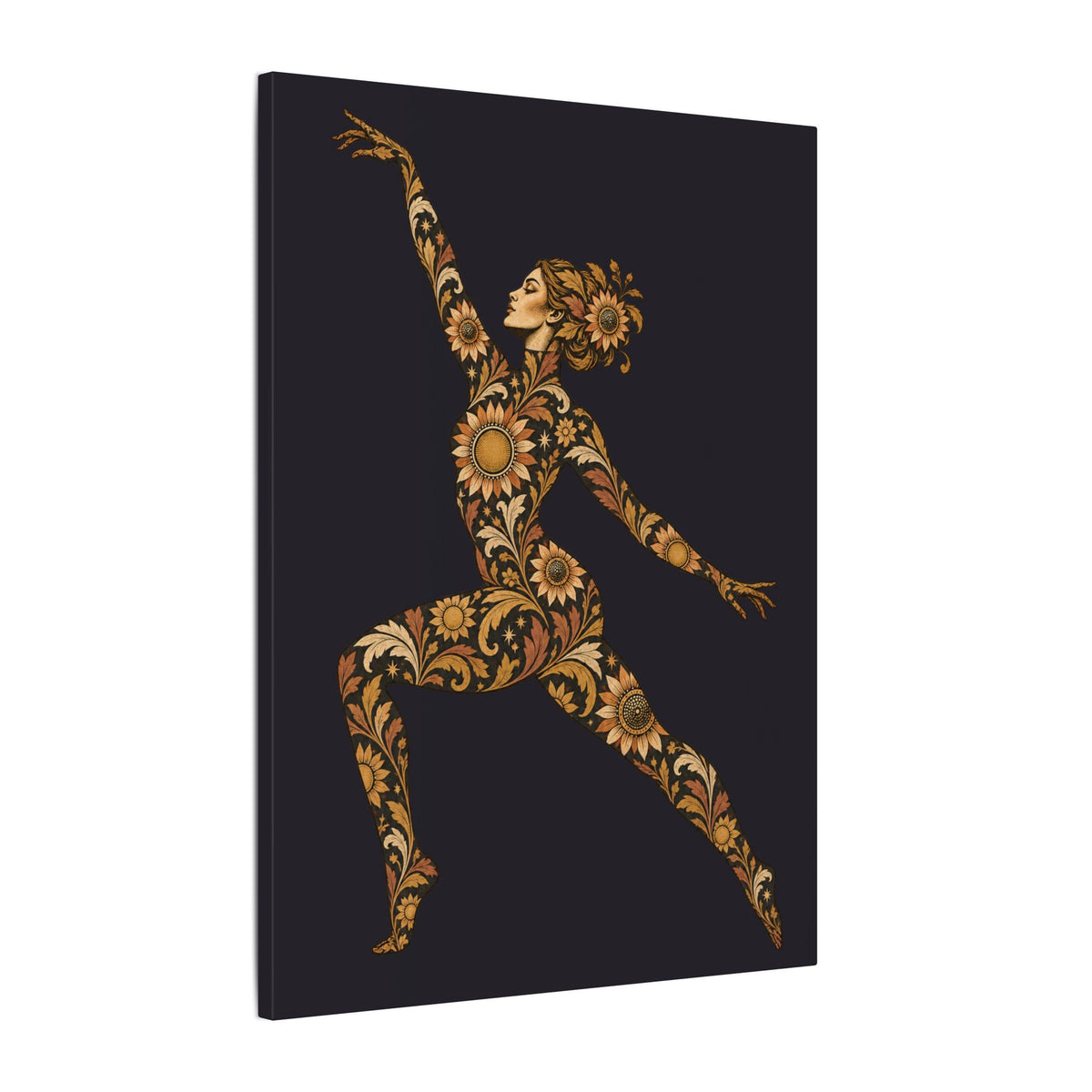 Solar Scroll Muse — Matte Stretched Canvas