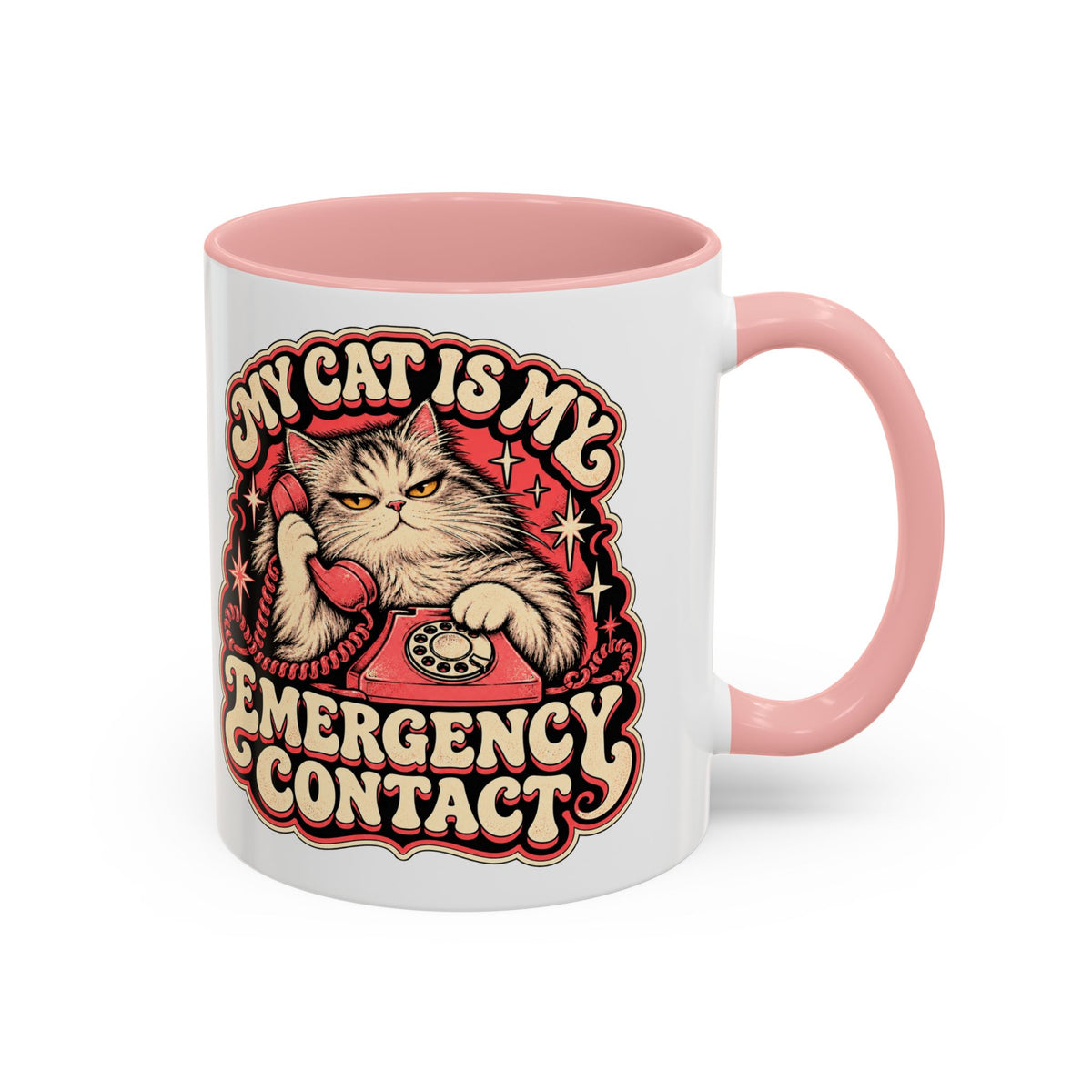 My Cat Is My Emergency Contact — Accent Mug