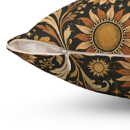 Solar Scroll Pattern — Accent Pillow