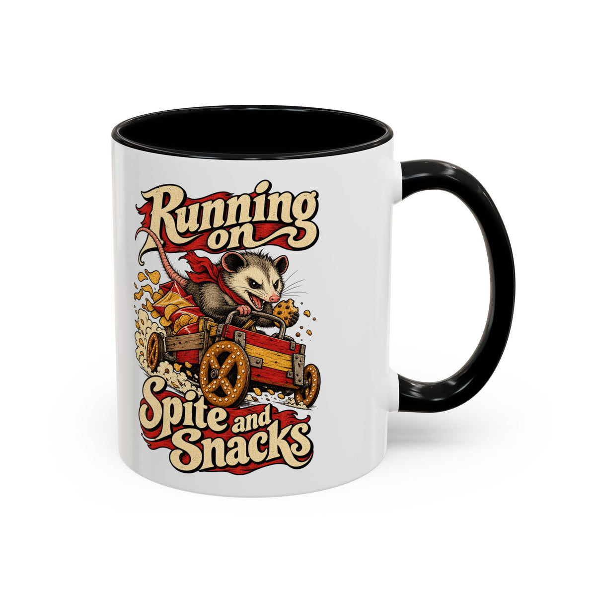 Running on Spite and Snacks — Accent Mug