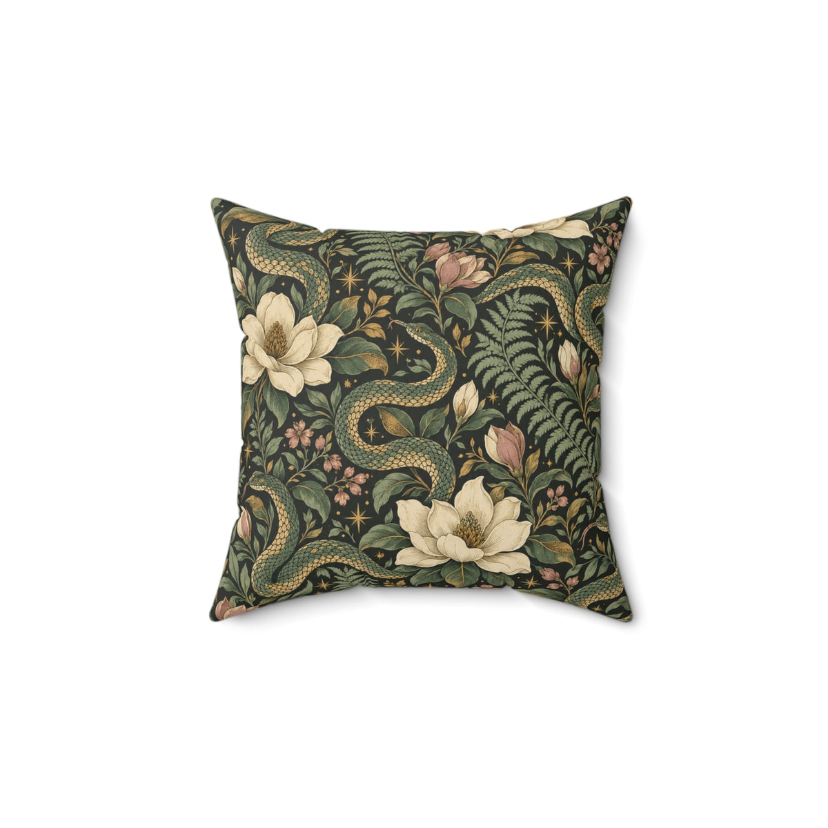 Serpent Magnolia Pattern — Accent Pillow