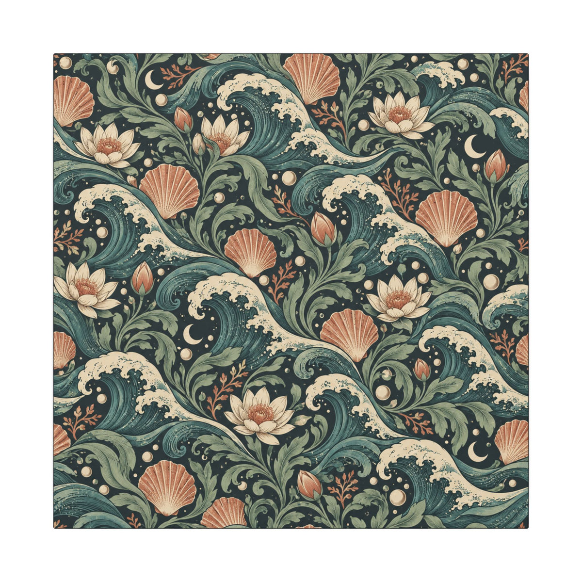 Lunar Tide Pattern — Matte Stretched Canvas