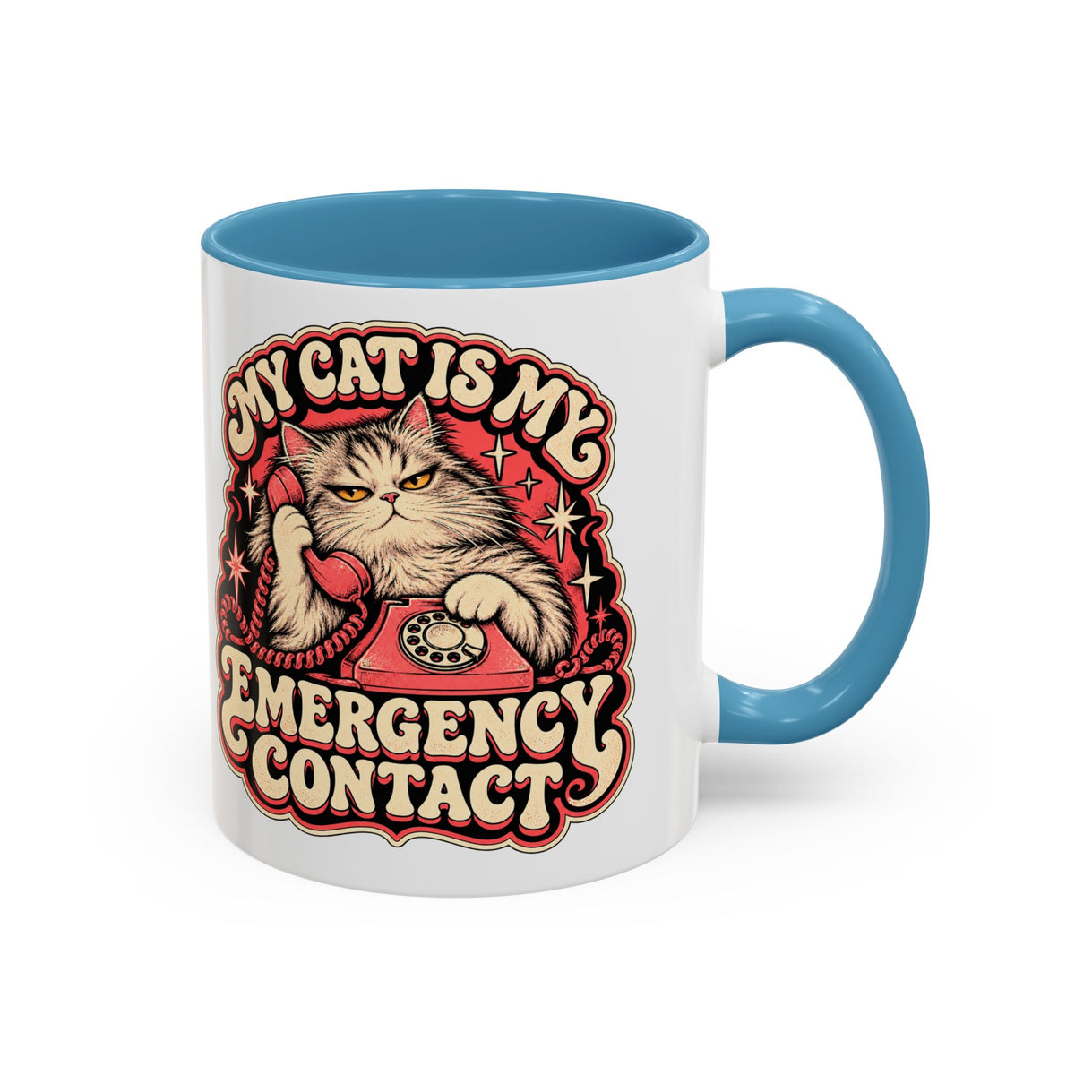My Cat Is My Emergency Contact — Accent Mug