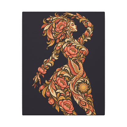Phoenix Petals Reverie — Matte Stretched Canvas
