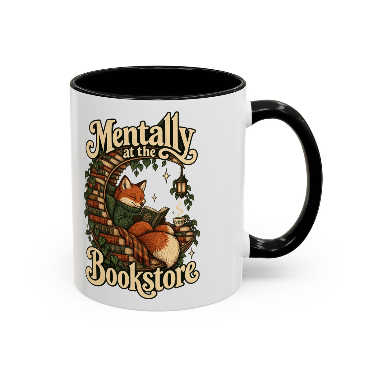 Mentally at the Bookstore — Accent Mug
