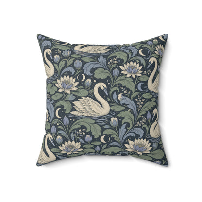 Moonlit Swan Pattern — Accent Pillow