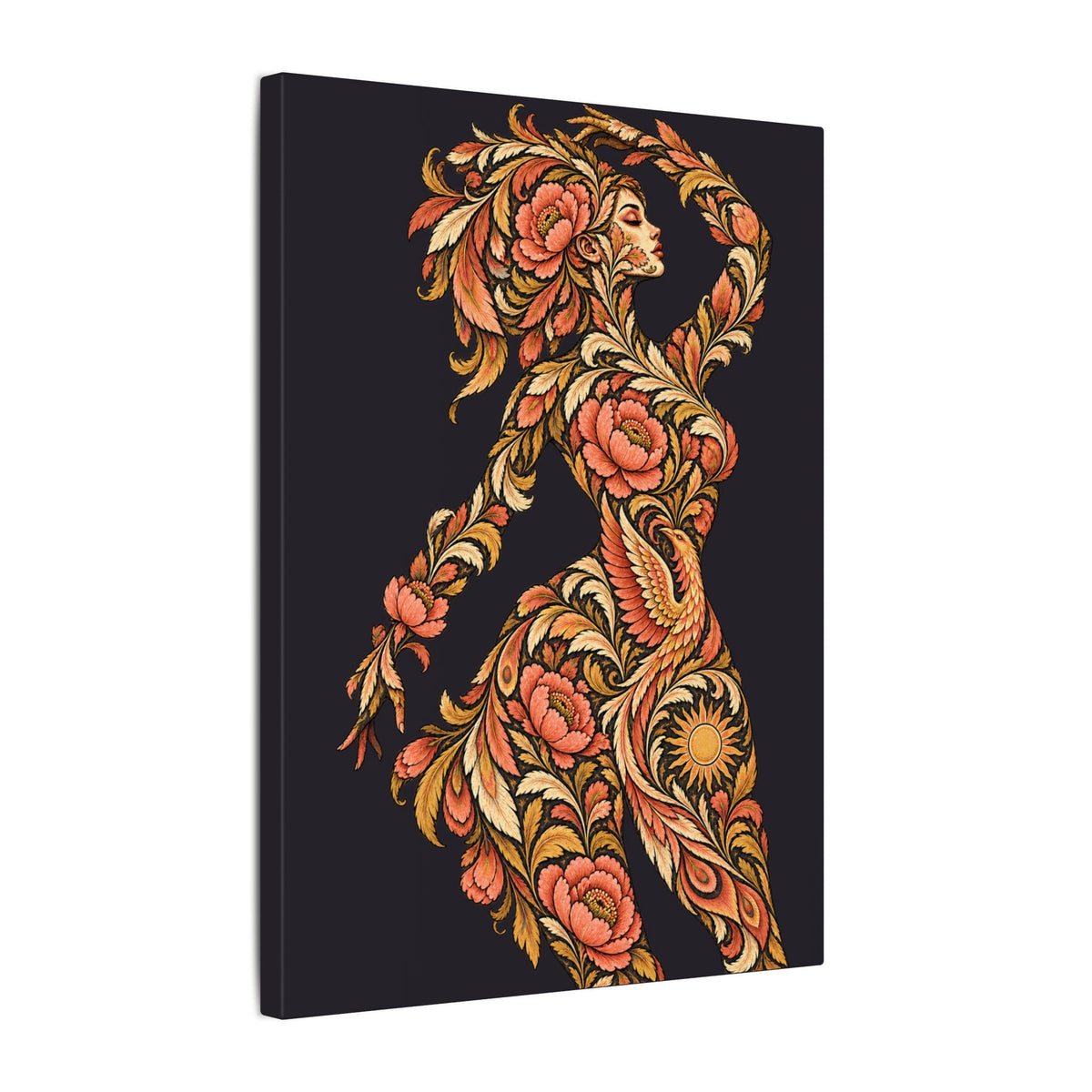 Phoenix Petals Reverie — Matte Stretched Canvas