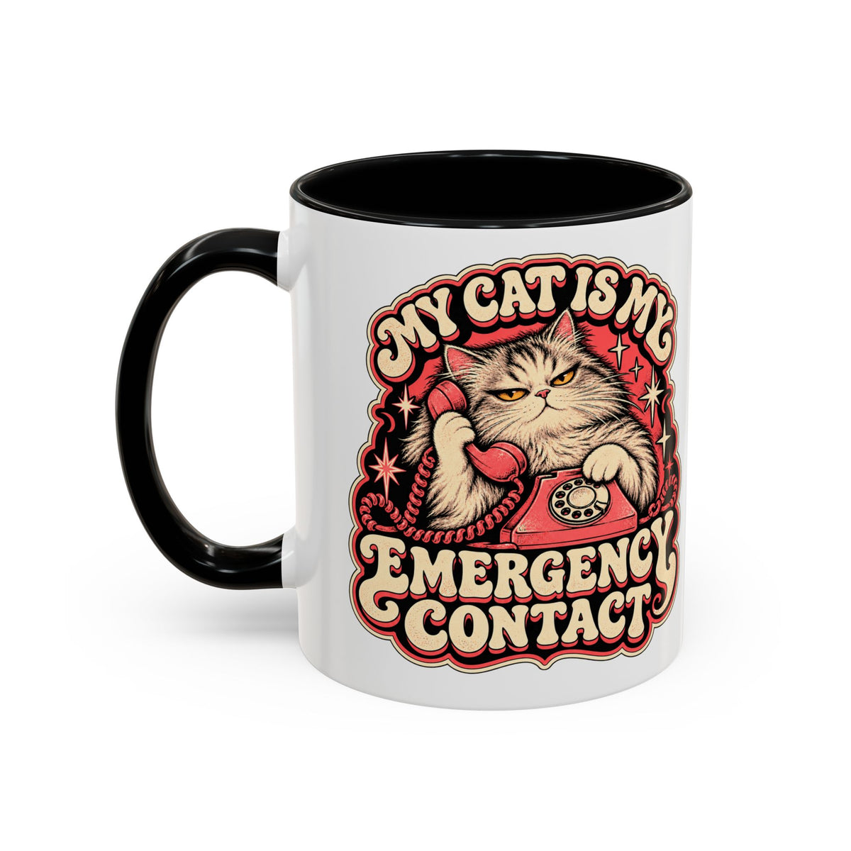 My Cat Is My Emergency Contact — Accent Mug