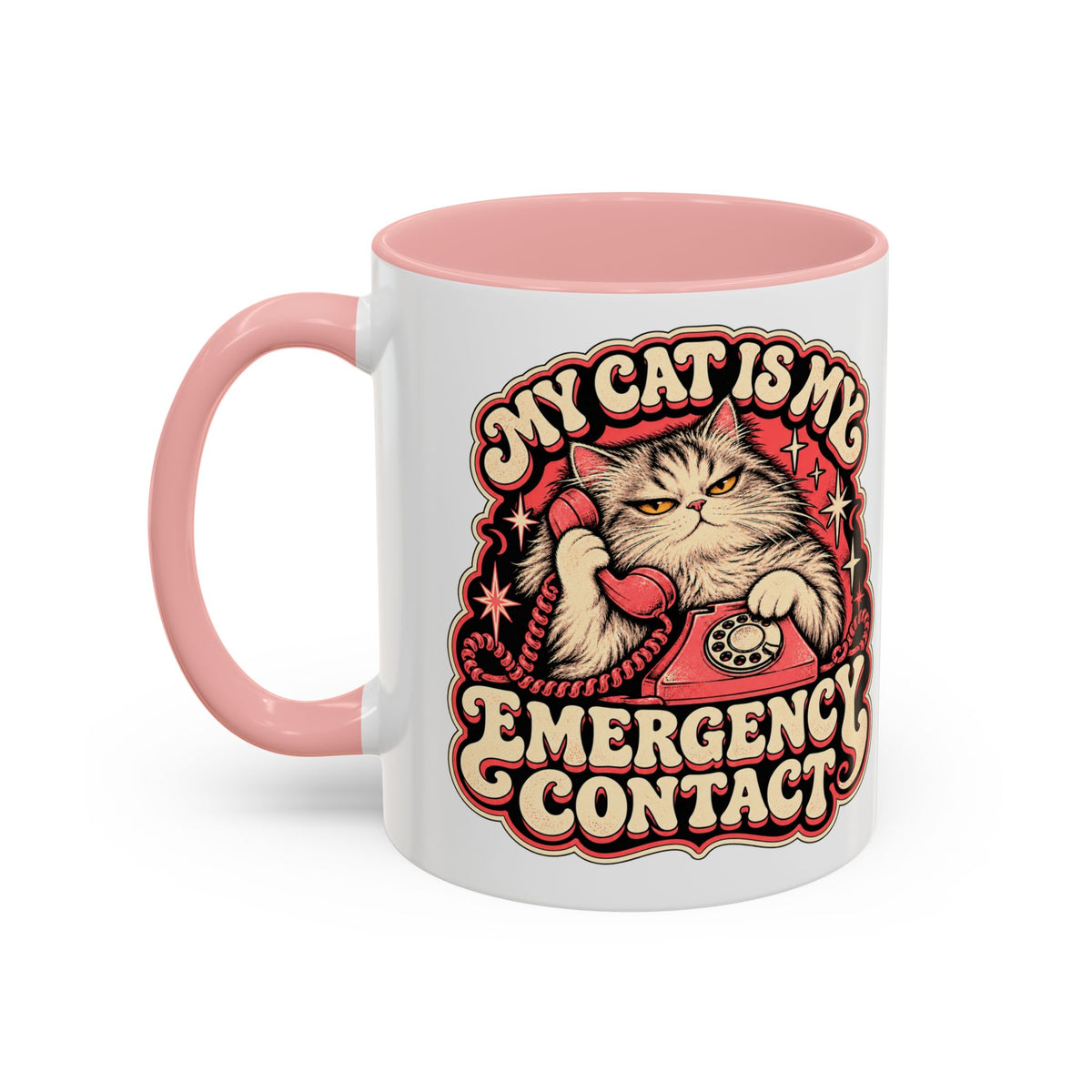 My Cat Is My Emergency Contact — Accent Mug