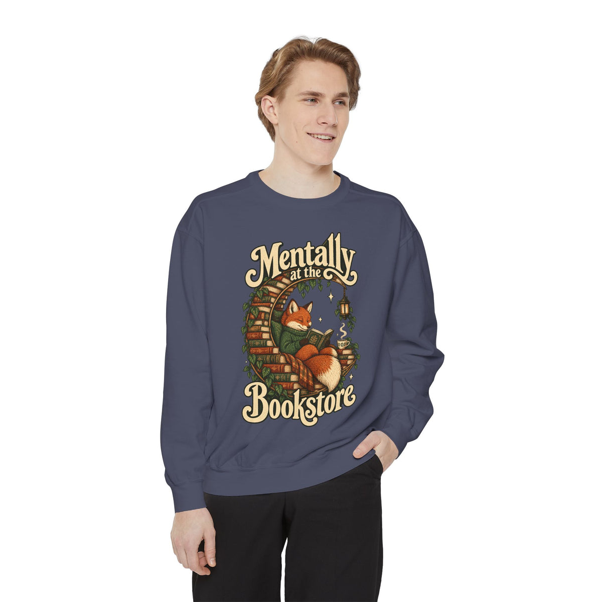 Mentally at the Bookstore — Garment-Dyed Crewneck