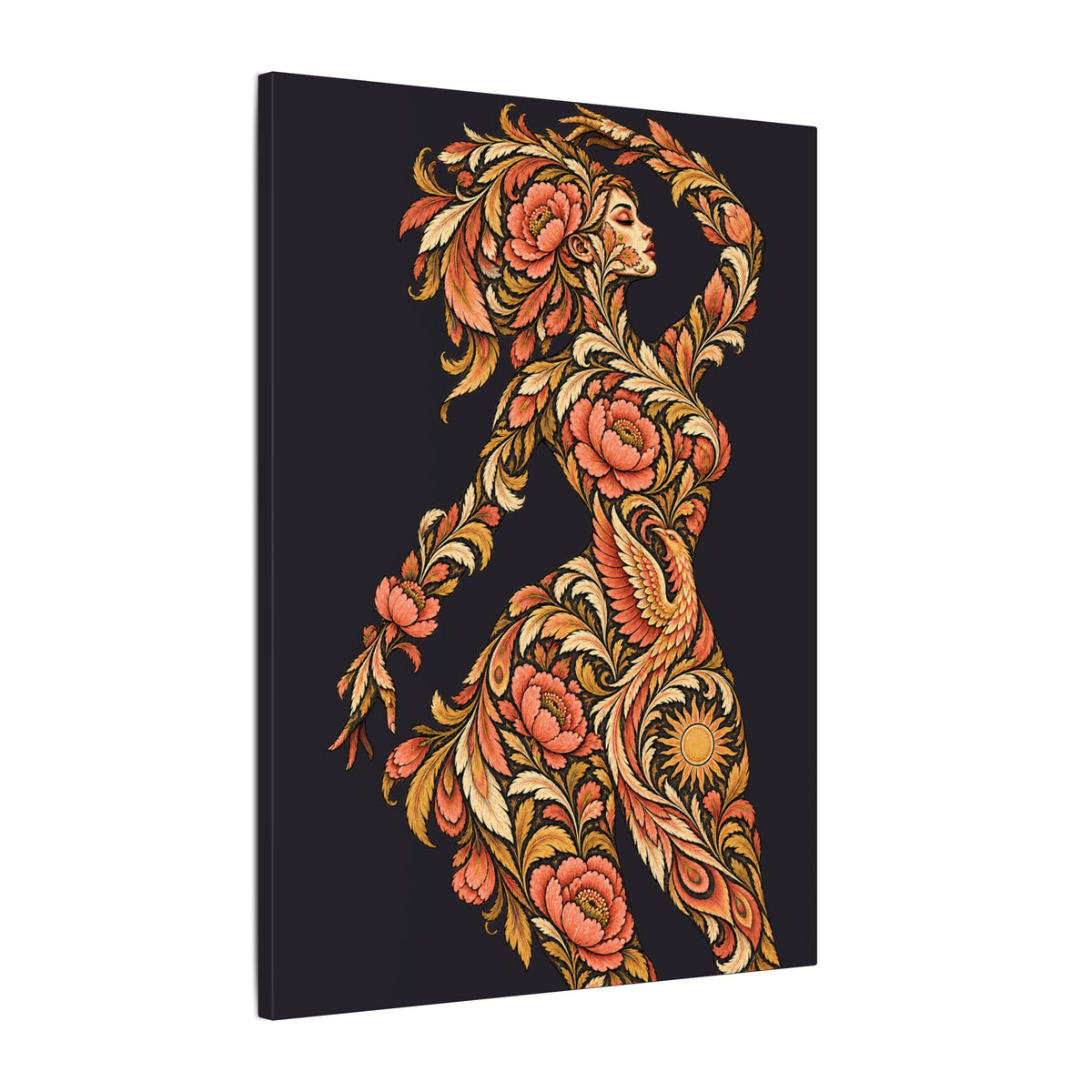 Phoenix Petals Reverie — Matte Stretched Canvas