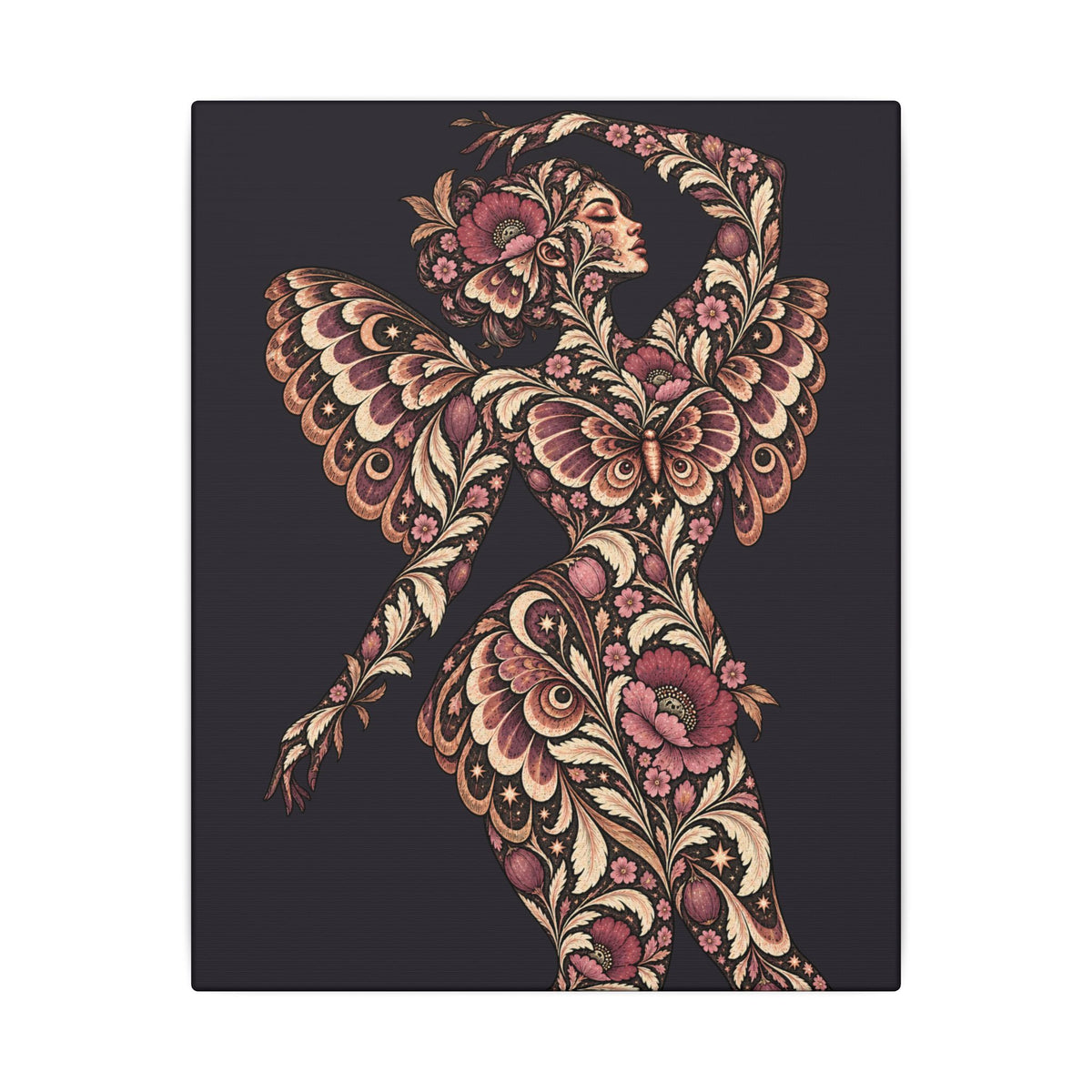 Velvet Wings Reverie — Matte Stretched Canvas