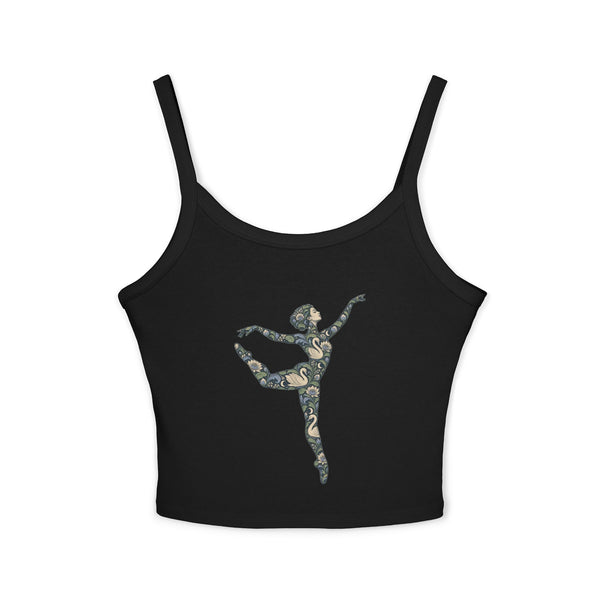 Moonlit Swan Muse — Fitted Strap Cami