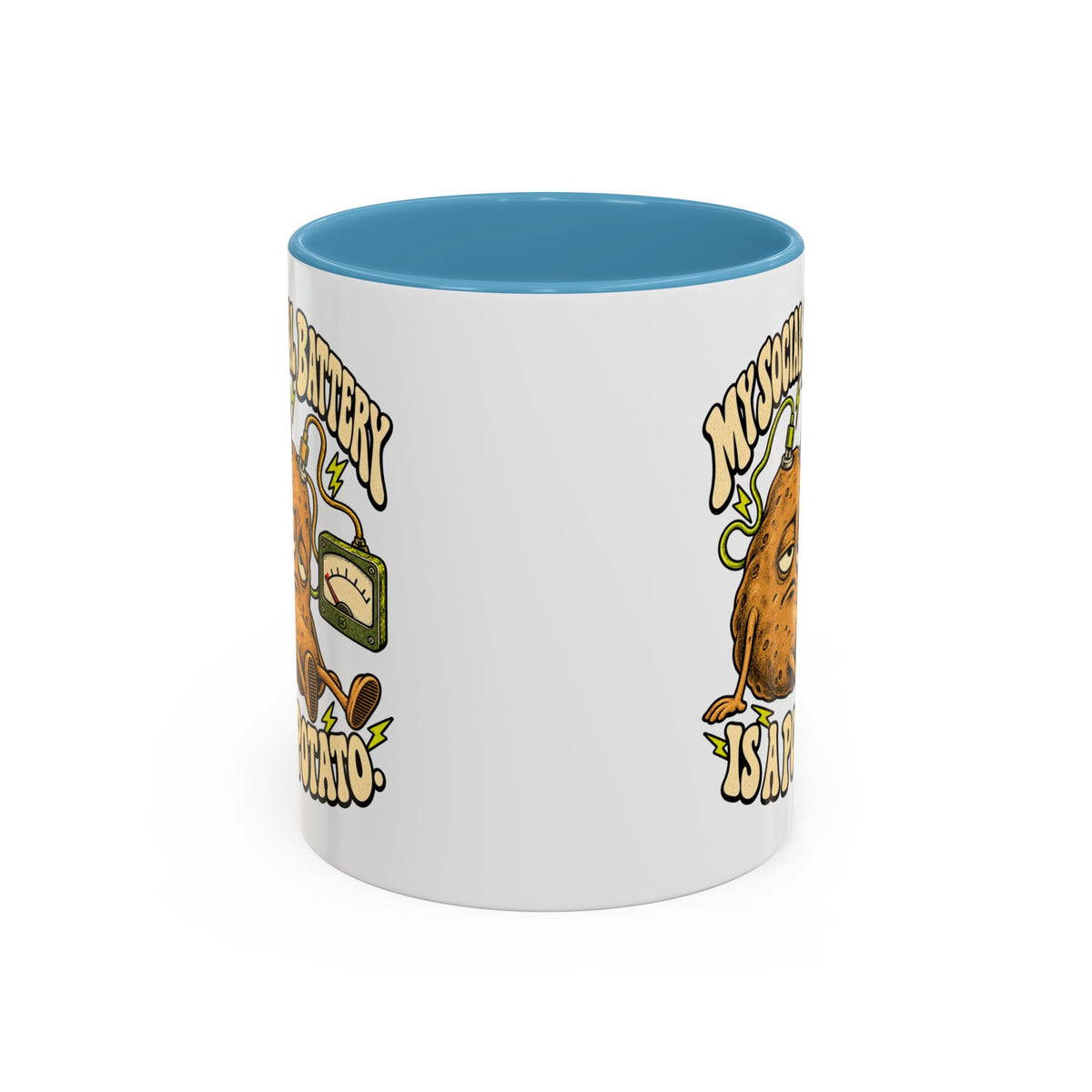 My Social Battery Is a Potato — Accent Mug