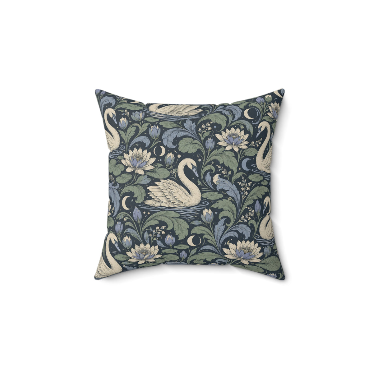 Moonlit Swan Pattern — Accent Pillow