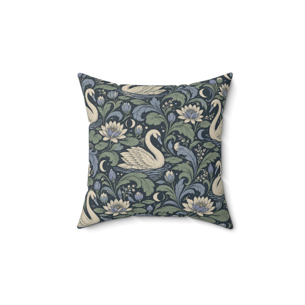 Moonlit Swan Pattern — Accent Pillow