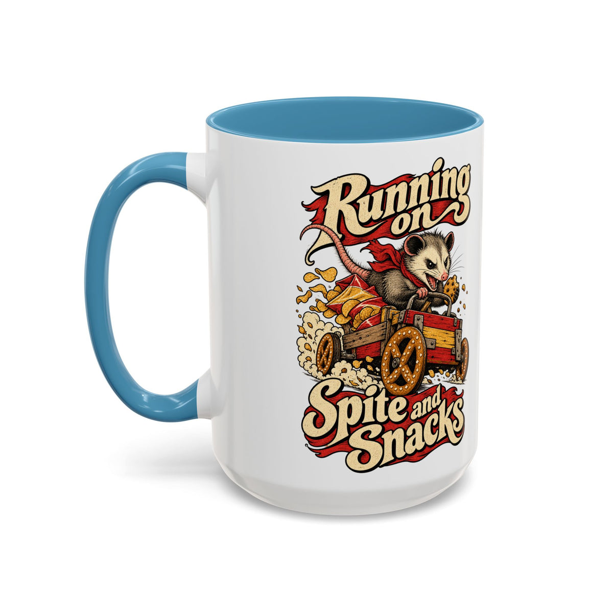 Running on Spite and Snacks — Accent Mug
