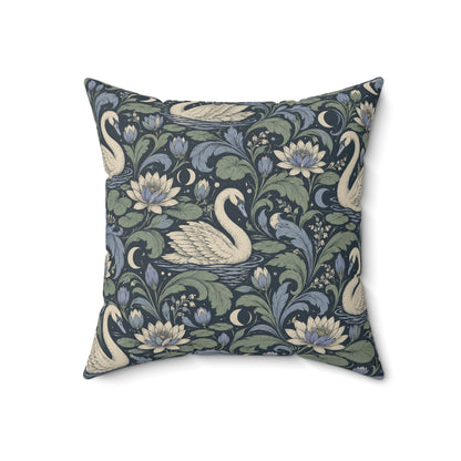 Moonlit Swan Pattern — Accent Pillow