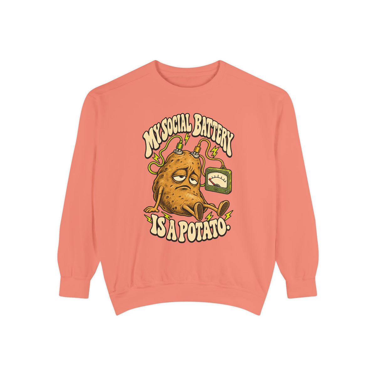 My Social Battery Is a Potato — Garment-Dyed Crewneck