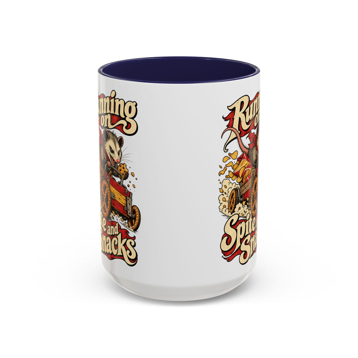 Running on Spite and Snacks — Accent Mug