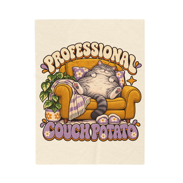Couch Potato — Custom Pet Portrait Plush Blanket