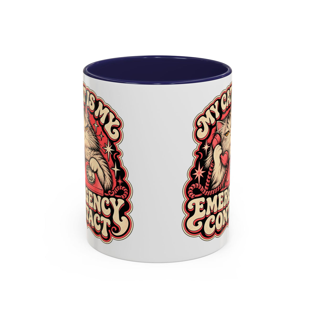 My Cat Is My Emergency Contact — Accent Mug
