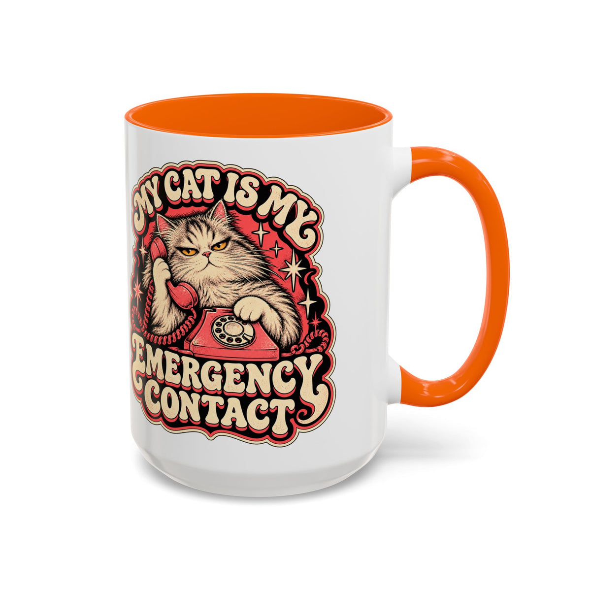 My Cat Is My Emergency Contact — Accent Mug