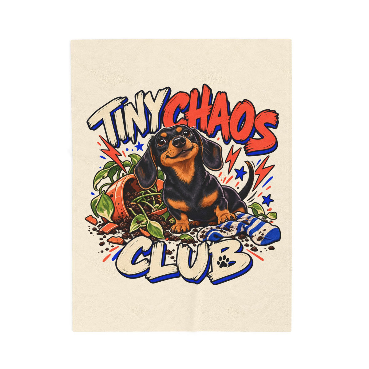 Tiny Chaos Club — Custom Pet Portrait Plush Blanket