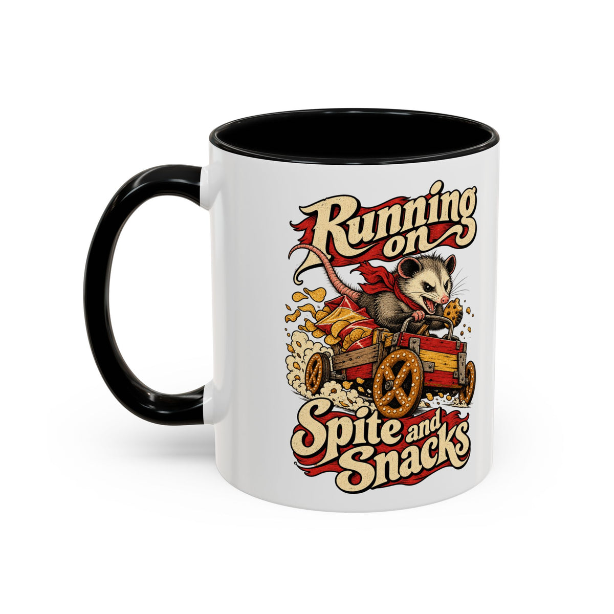 Running on Spite and Snacks — Accent Mug