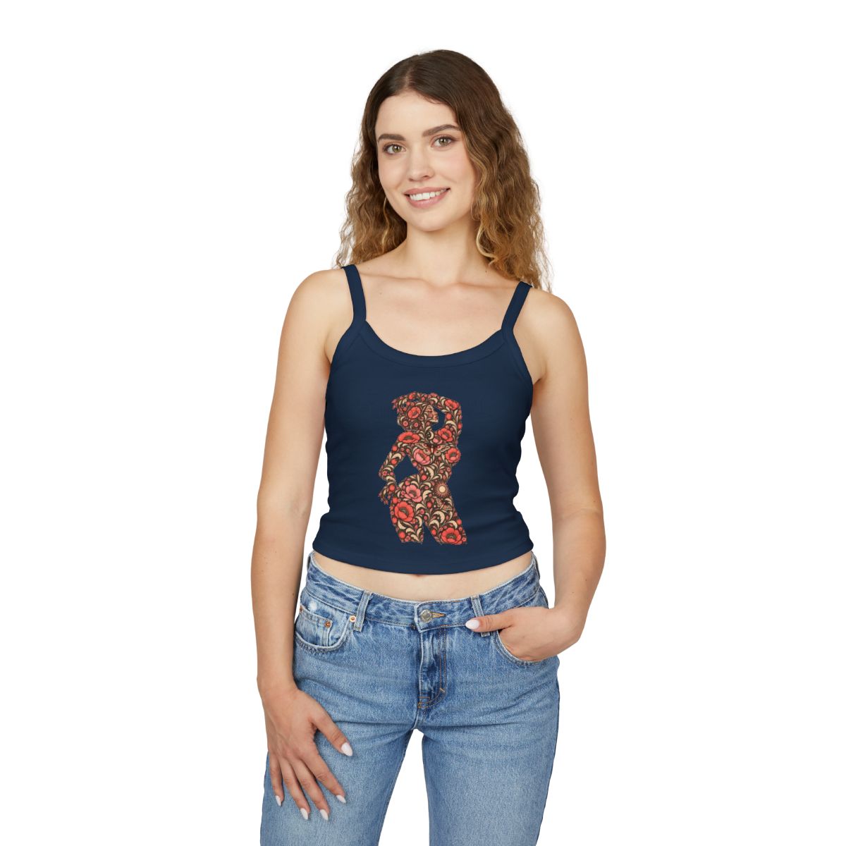 Floral Muse — Fitted Strap Cami — person front — view 7