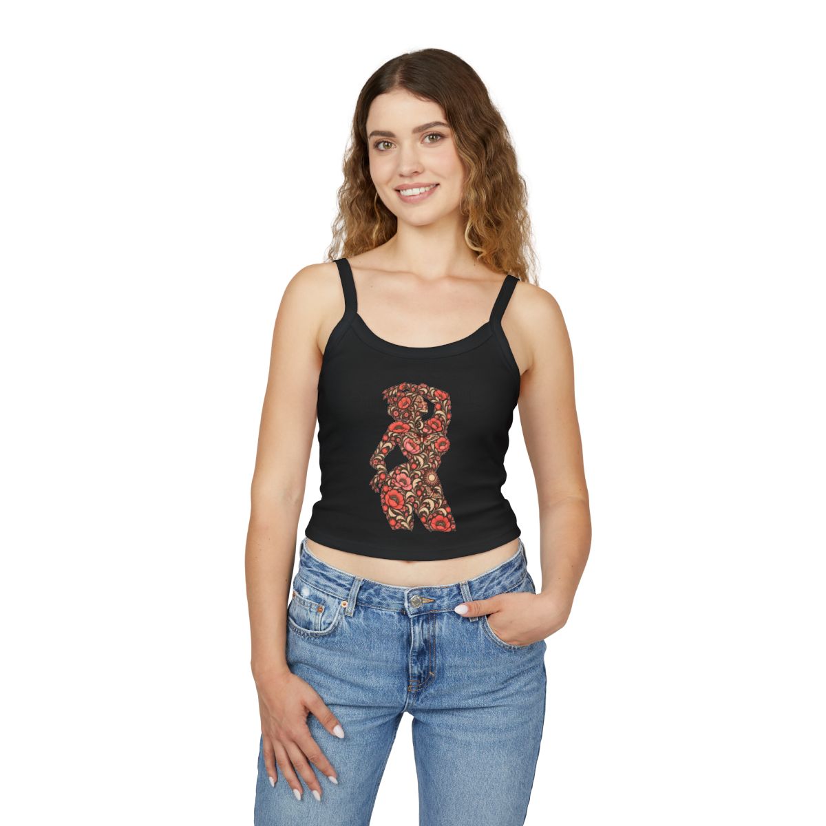 Floral Muse — Fitted Strap Cami — person front — view 3