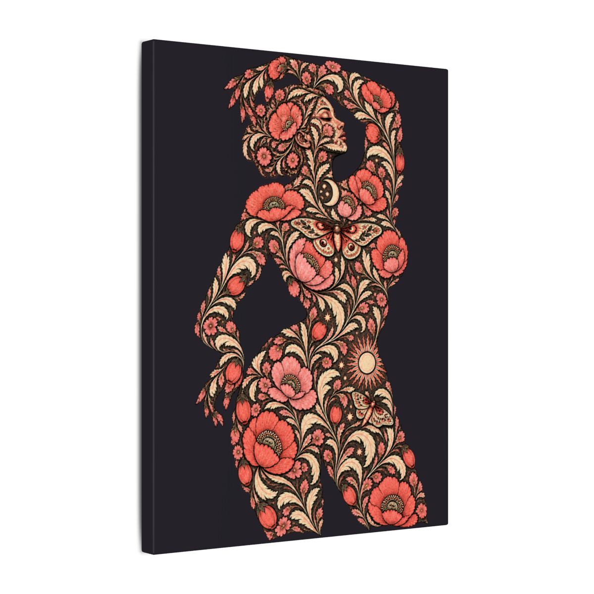 Floral Muse — Matte Stretched Canvas — side — view 2