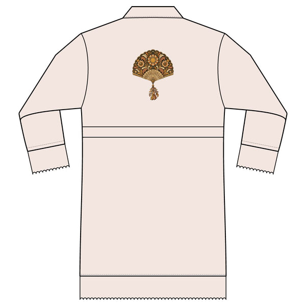 Sunlit Fan — Satin Lounge Robe